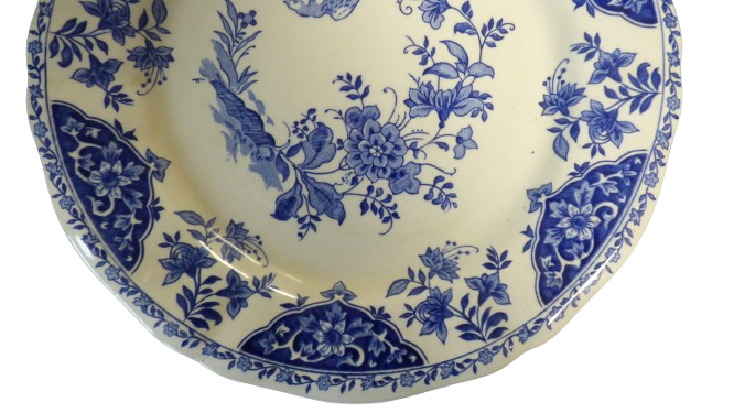 Assiette creuse Gien Décor Delft oiseau bleu - Bon état - Photo 4